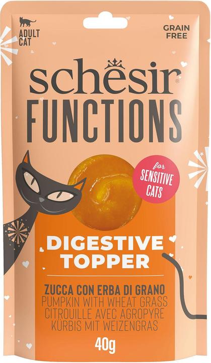 Produktbild Schesir Functions Digestive Topper, Kürbis mit Weizengras, 40g (Adult, 1 Stk., 40 g)