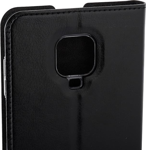 Actual product image Wave BookCase -suojakotelo, Xiaomi Redmi Note 9 Pro, musta (Xiaomi Redmi Note 9 Pro)