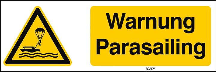 Actual product image Brady W/W063/DE371/ALU-450X150-1, ISO safety labelling - Parasailing warning