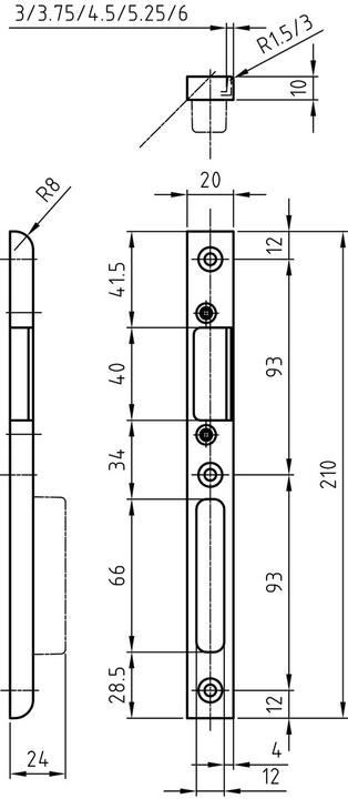 Actual product image Glutz Cap strike plates V-1130 (Striking plate)