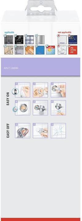 Image du produit tesa Kit de brosses MOON WHITE avec solution adhésive sans perçage