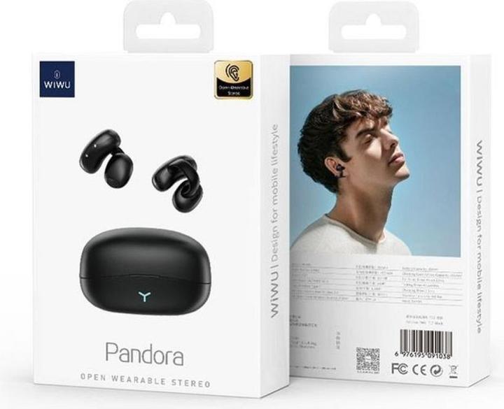 Actual product image Wiwu Wireless charger - Open Wearable Stereo (OWS) Earphones Pandora T17- black (12 h, Wireless)