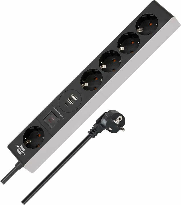 Actual product image Brennenstuhl Power strip 5f w. PD, SDL PD 05, 2xUSB,1xUSB C (5 x, CEE 7/3, USB, CEE 7/16, CEE 7/4, 1.50 m)