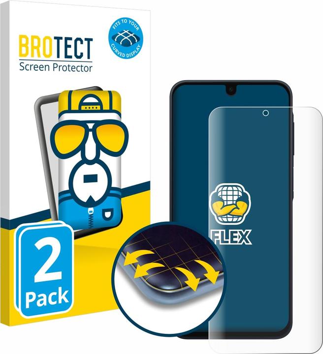 Actual product image BROTECT Fullscreen Protective Film Screen Protector Film Clear Transparent (2 Piece, Samsung Galaxy A16)