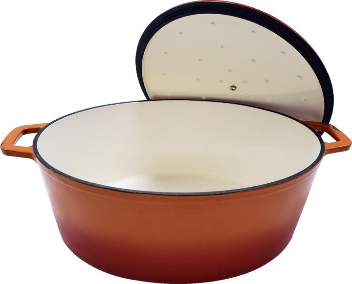 Produktbild Grillfürst Dutch Oven Sternentöpfchen / Gusseisen Bräter - emailliert - XL - orange