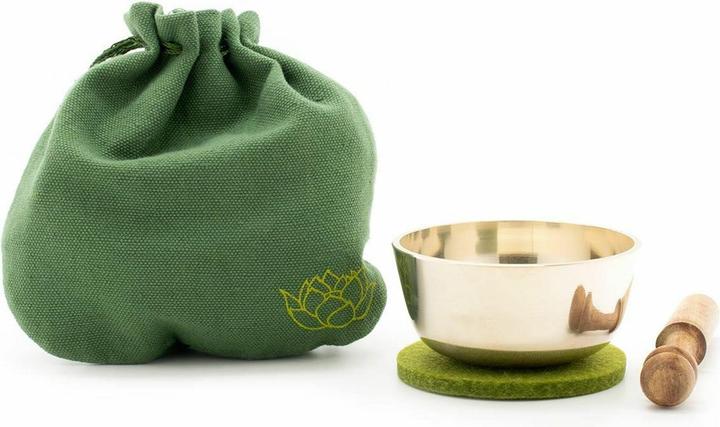 Actual product image Klangschalen-Center Singing bowl set in bag green.5202