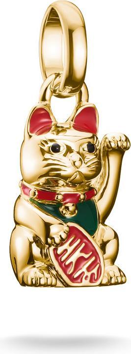 Immagine prodotto Thomas Sabo Charm-Anhänger Winkekatze bunt Connect vergoldet (Smalto, Argento 925)