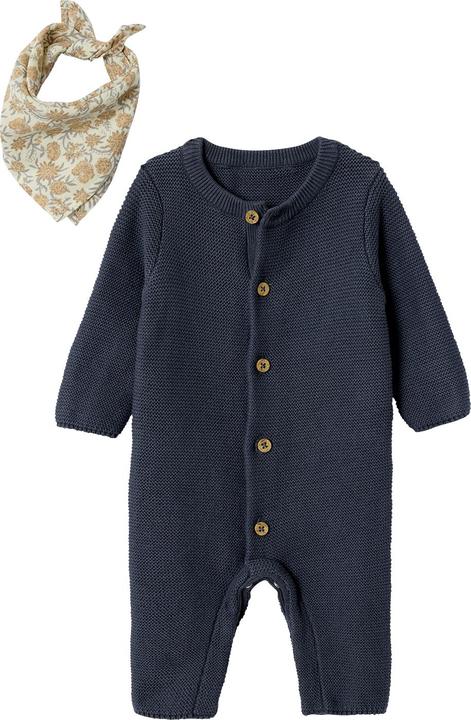 Actual product image Vertbaudet Unisex Baby Geschenk-Set: Strickoverall mit langen Ärmeln & Halstuch (80)