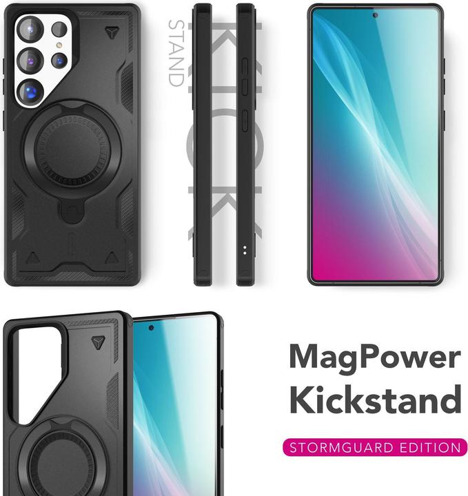 Immagine prodotto Nalia Stormguard - Stossfeste Armor Ring Hülle für MagSafe - Military Kickstand Hardcase (Samsung Galaxy S25 Ultra)