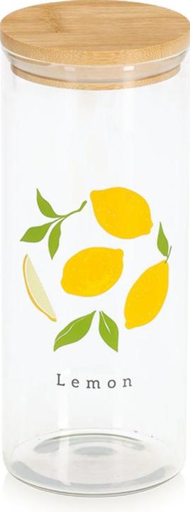 Zeller Present Vorratsglas Lemon mit Bambusdeckel 1150 ml ø 9x22.5 cm (1.15 l)