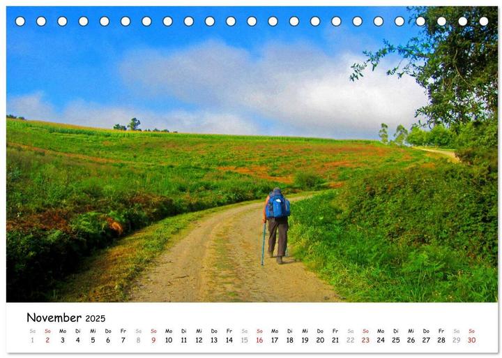 Actual product image Jakobsweg - Camino Ingles (Tischkalender 2025 DIN A5 quer), Monatskalender (A5, German)