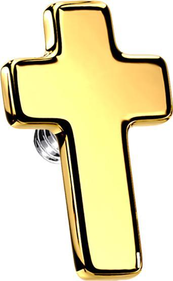 Star Piercing Dermal Anchor Kreuz vergoldet (Chirurgenstahl 316L)
