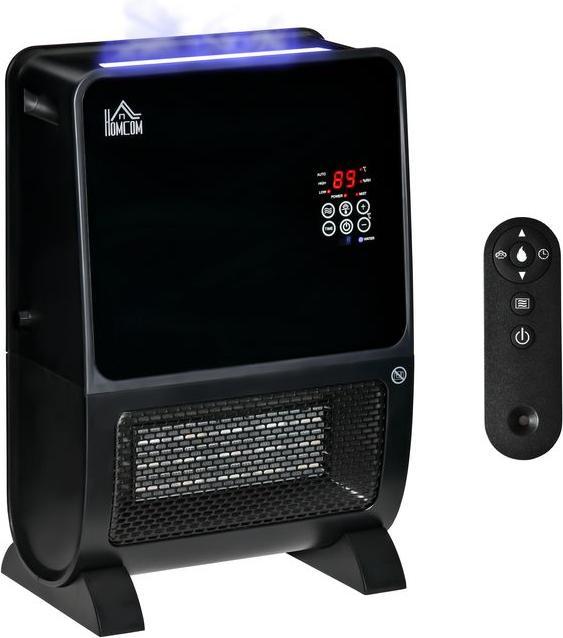 Swisshandel24 2 in 1 Heizlüfter Heizgerät Elektroheizer mit Fernbedienung Luftbefeuchter Keramik LED-Licht Befeuch (2000 W)