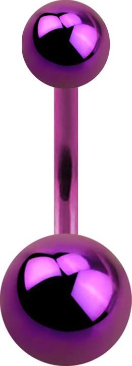 Star Piercing Banane violett mit zwei Kugeln (ohne Messing, Titan G23)