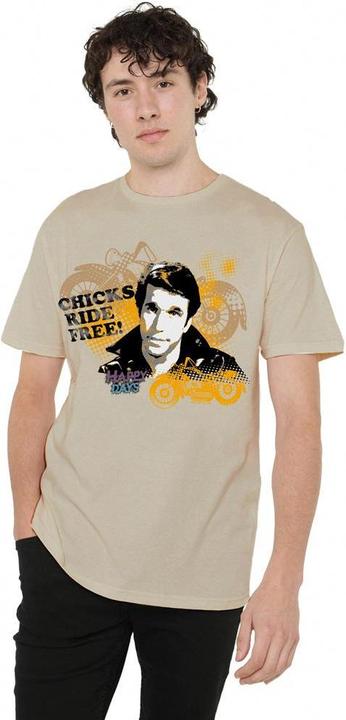 Immagine prodotto Happy Days Chicks Ride Free Maglietta Uomo (L)