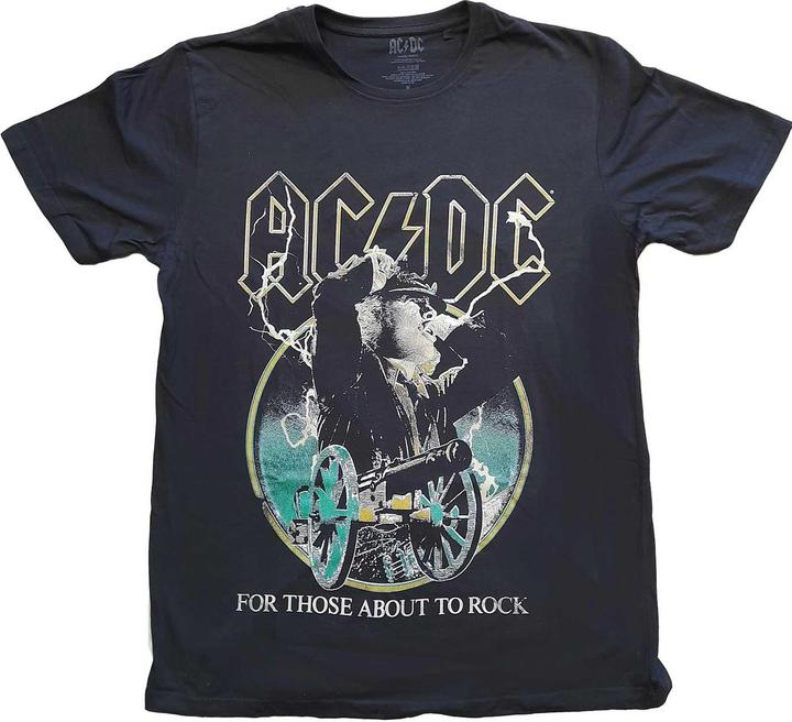 AC/DC Unisex Adult For Those About To Rock Outline T-Shirt (XXL)