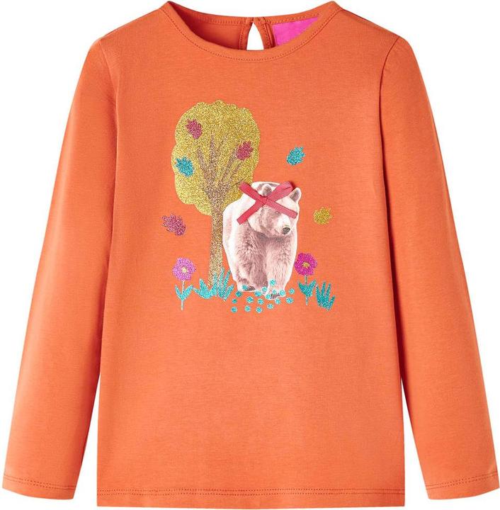 VidaXL Kinder-Langarmshirt Dunkelorange 140,Material: 95 (140)