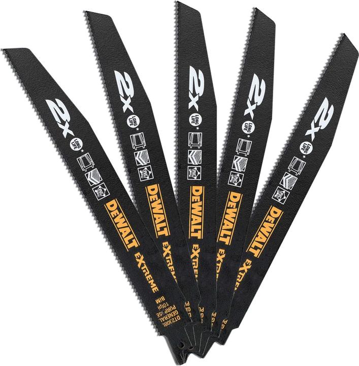 Actual product image DeWalt Sabre saw blade BIM Multi 228mm 5 pieces