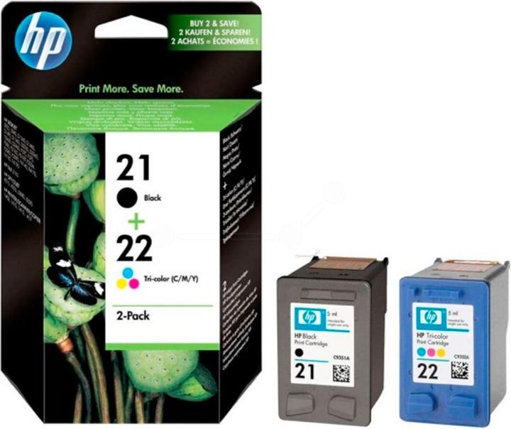 Produktbild HP 21/22 Combo Pack - 2er-Pack - Schwarz, Farbe (Cyan, Magenta, Gelb) (M, BK, C, Y)