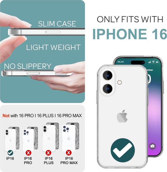Immagine prodotto Nalia Manicotto in silicone trasparente (Apple iPhone 16)