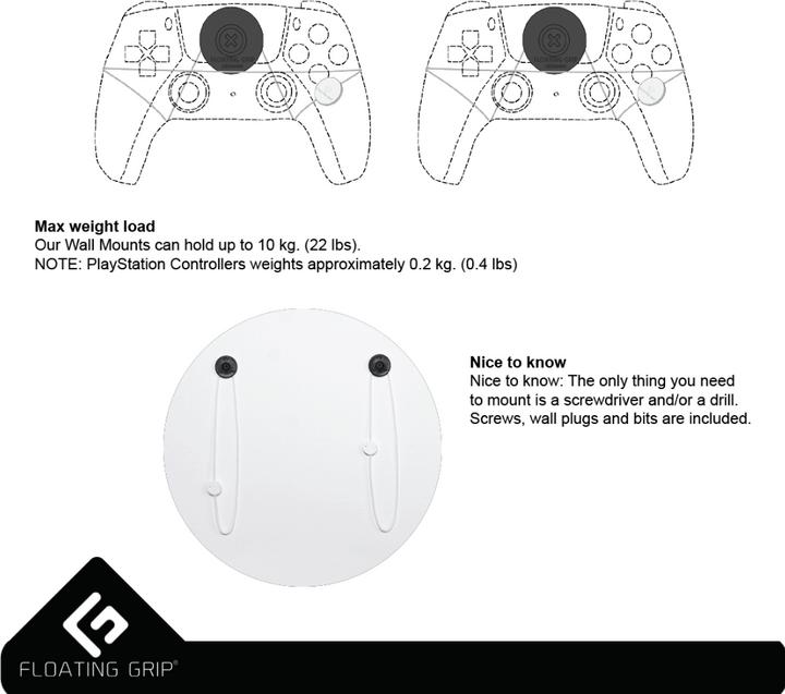 Actual product image Floating Grip Playstation 5 Wall Mounts by (PS5)