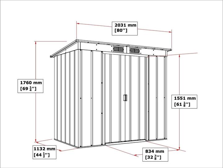Produktbild Tepro Gerätehaus Pent Roof Eco 6x4, anthrazit