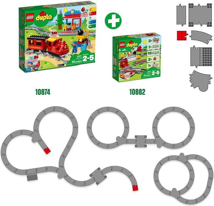 Produktbild LEGO Eisenbahn Schienen (10882)