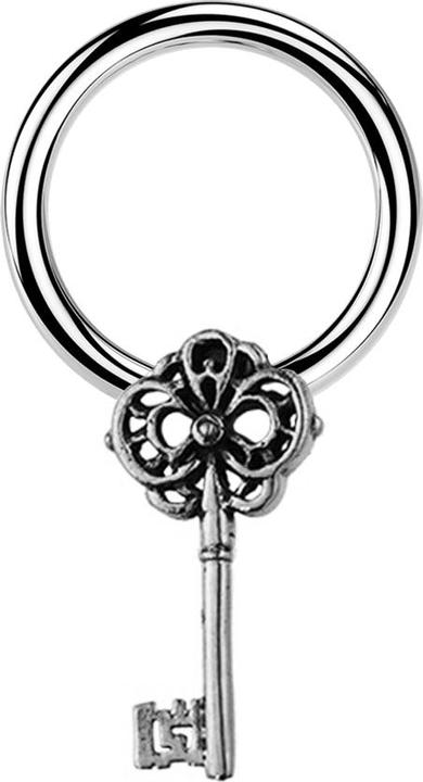 Star Piercing Closure Ring silber Schlüssel silber (Chirurgenstahl 316L, Messing)