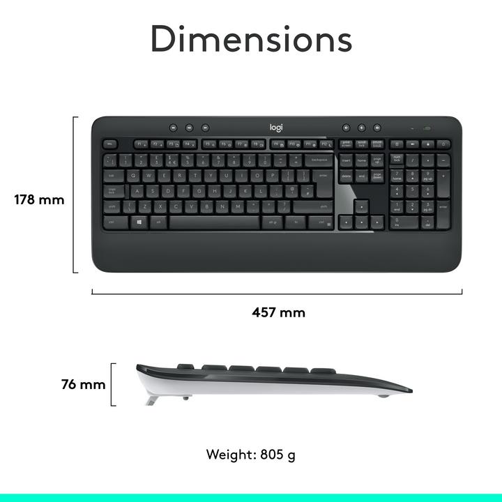 Image du produit Logitech MK540 Advanced (CH, Sans fil)
