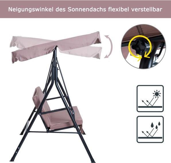 Produktbild Outsunny Hollywoodschaukel als 3-Sitzer