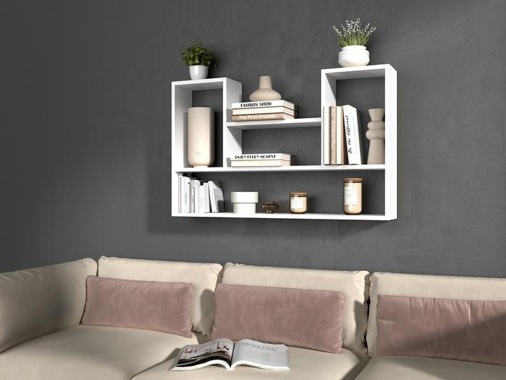 Actual product image Topeshop BILBAO 4P hanging shelf 100x16x60 cm white (100 x 16 x 60 cm)