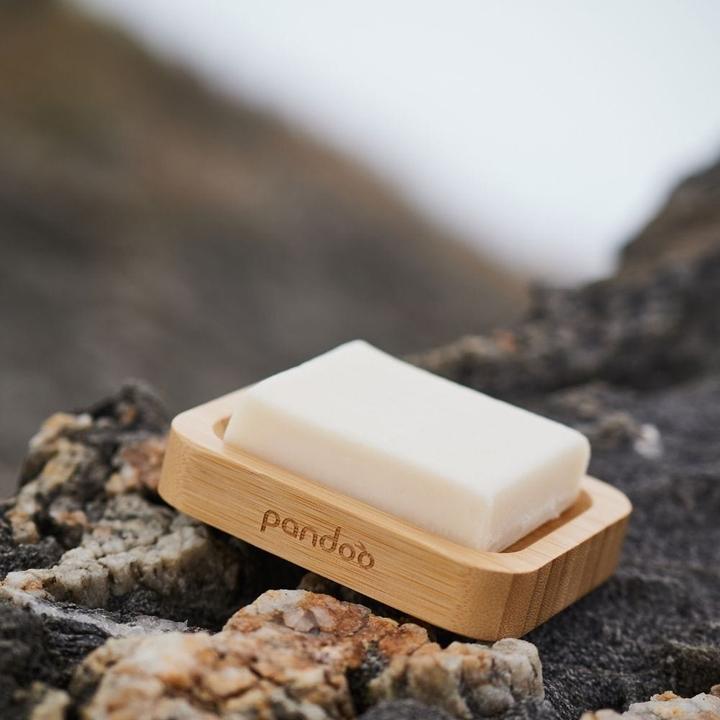 Produktbild Pandoo Bamboo Soap Dish Natural Bamboo Wood Rectangular Soap Tray for Sink