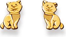 Natsumi Schmuck Ohrstecker Katze Gold 18K/750 (750/18 K Gelbgold)