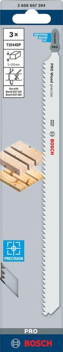 Image du produit Bosch Professional Zubehör Lame de scie sauteuse PRO Wood precise T1044DP, 250 mm, 3 pcs.