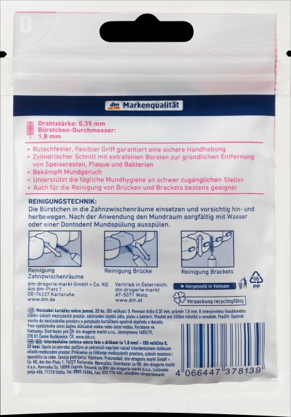 Immagine prodotto dm Dontodent Spazzolini interdentali (32 x, 0.35 mm)