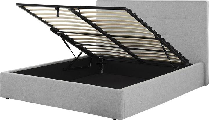 Actual product image Beliani Upholstered bed grey with storage space 160 x 200 cm LORIENT (160 x 200 cm)