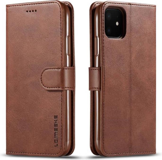 LC.Imeeke iPhone 5 / 5S / SE 2016 - Wallet Etui mit 3 Kartenfächern & Magnetverschluss, Braun (Apple iPhone 5, Apple iPhone 5s, Apple iPhone SE)