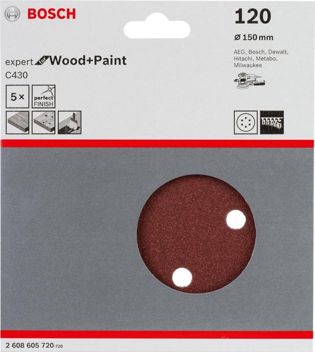 Actual product image Bosch Professional Zubehör Eccentric sanding paper with velcro (120)