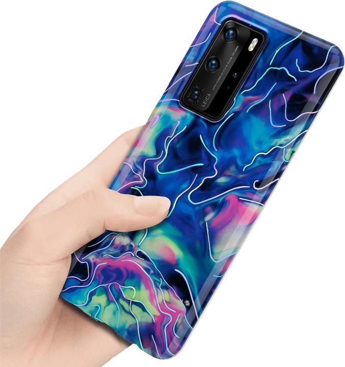 Actual product image Cadorabo IMD TPU Colorful Marble Cover (Huawei P40 Pro+)