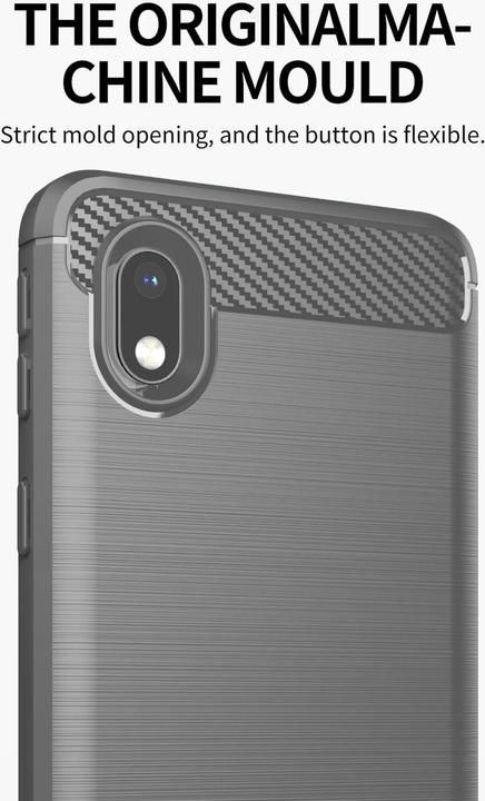 Immagine prodotto Cadorabo TPU Ultra sottile in acciaio inossidabile al carbonio Combi Cover (Samsung Galaxy A10, HTC One M10)