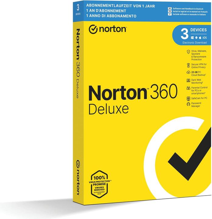 Produktbild Norton 360 Deluxe (3 User, 12 Monate)