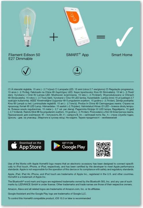 Energie-Label Ledvance Smart+ (E27, 6 W, 806 lm, 1 x, E)