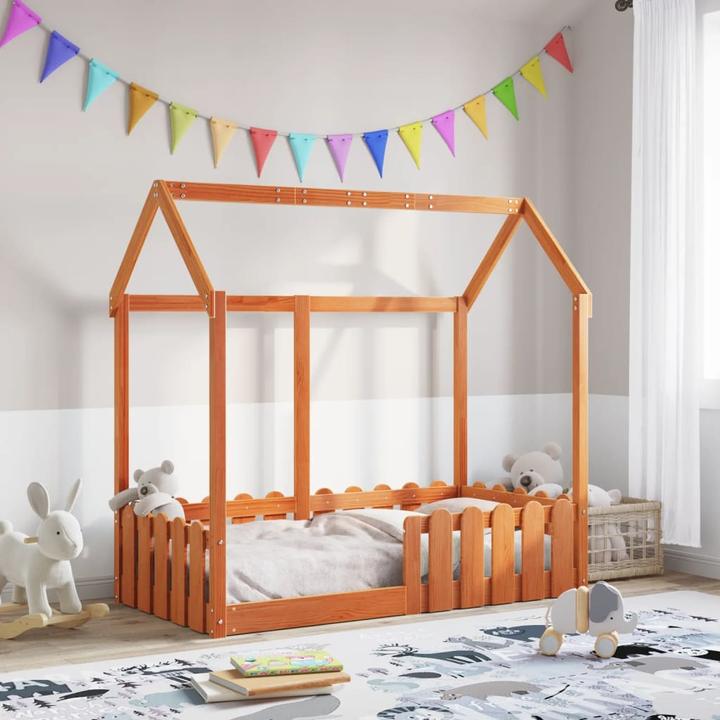 Produktbild VidaXL Kinderbett Hausbett Kiefer (70 x 140 cm)