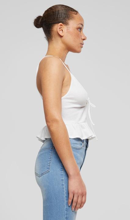 Produktbild Urban Classics Ladies Waffle Pique Ruffle Top - 137877 (4XL)