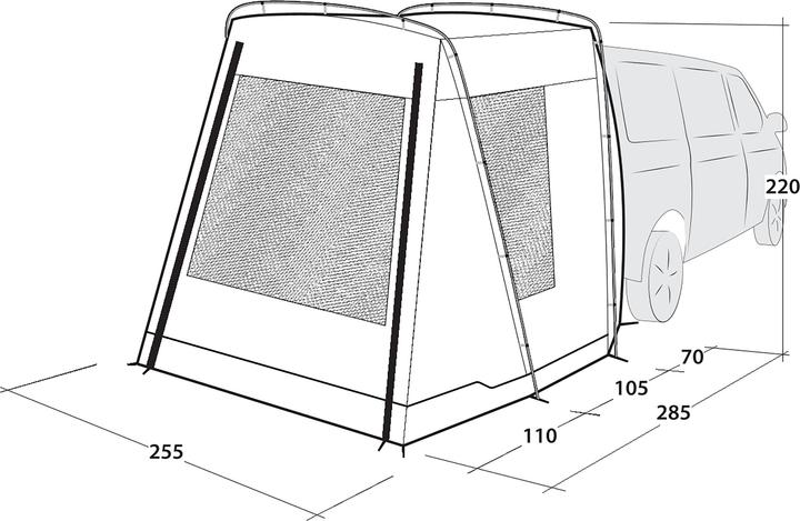 Produktbild Outwell Heckzelt Dunecrest L - Grün, Fahrzeugtyp: Bus, Aufbauart (Vorzelt, 9.80 kg)
