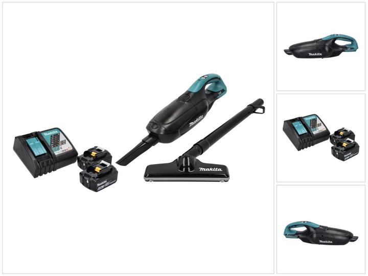 Actual product image Makita DCL 182 RG B Battery Vacuum Cleaner 18 V Black + 2x Battery 6.0 Ah + Charger