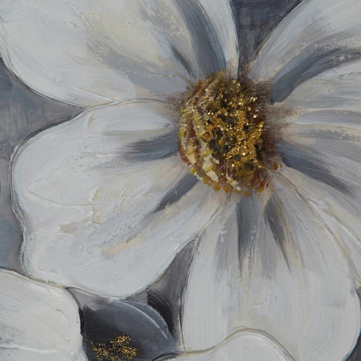 Immagine prodotto Eurofirany Bild Bloom Hand -auf Leinwand weisse Blüten mit einem glänzenden Glitzer 80 x 80 cm gepackt (80 x 80 cm)