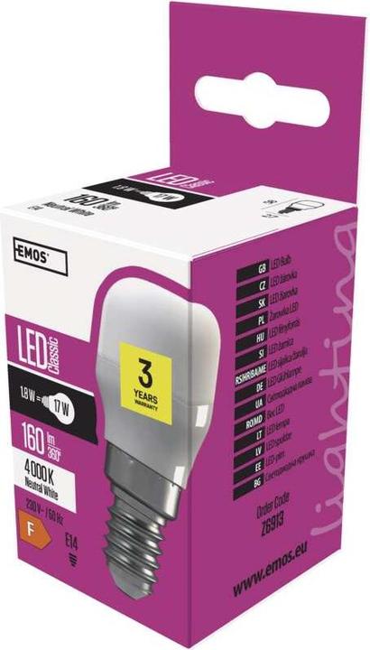 Produktbild Emos LED Kühlschranklampe Classic ST26 / E14 / 1,8 W (17 W) / 160 lm / Neutralweiss (E14, 1.80 W, 160 lm, 1 x, F)