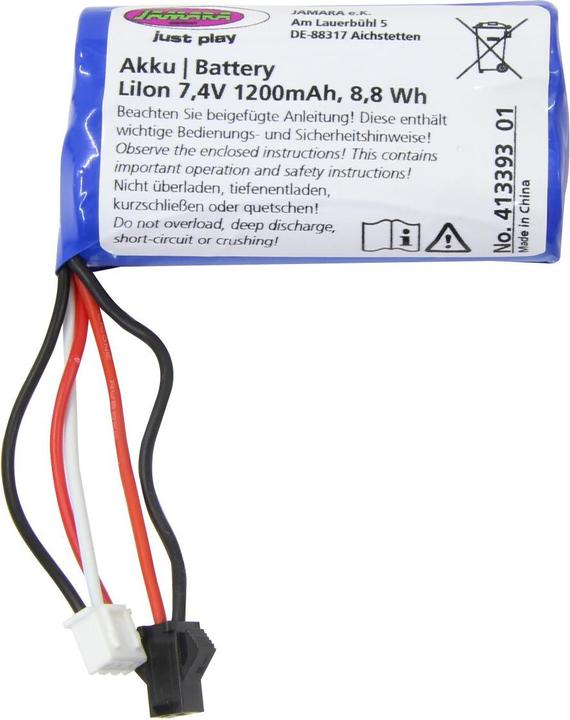 Jamara Akku Muldenkipper Mercedes-Benz Arocs Metal 1:20 2,4GHz Li-Ion 7,4V 1200mAh 8,88Wh (7.40 V, 1200 mAh)