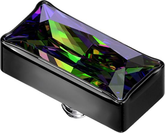 Produktbild Star Piercing Dermal Anchor rechteck schwarz Kristall dunkel multicolor (ohne Messing, Titan G23)
